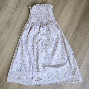 Sleeveless Smocked-Bodice Floral Dress